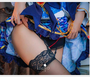 铃木美咲-首次互动，风野灯织COS服，吊带黑丝高跟