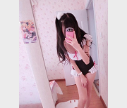 最新斗鱼（赛高酱）蓝色校服